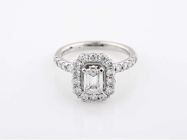950 platinum white ring 2.02 cts with lab grown diamond - afbeelding 3 van  7
