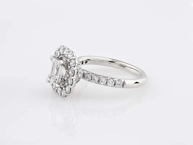 950 platinum white ring 2.02 cts with lab grown diamond - afbeelding 6 van  7