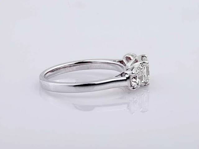 950 platinum white ring with 2.0 cts lab grown diamond( size -eu-54) - afbeelding 5 van  9