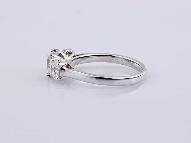 950 platinum white ring with 2.0 cts lab grown diamond( size -eu-54) - afbeelding 7 van  9