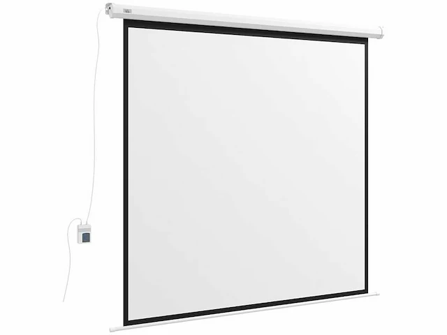 96-inch gemotoriseerd projectiescherm, 1:1 4k hd, wand- of plafondmontage met afstandsbediening, 195l x 8w x 182h cm - afbeelding 2 van  8