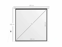 96-inch gemotoriseerd projectiescherm, 1:1 4k hd, wand- of plafondmontage met afstandsbediening, 195l x 8w x 182h cm - afbeelding 3 van  8
