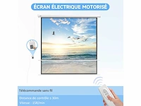 96-inch gemotoriseerd projectiescherm, 1:1 4k hd, wand- of plafondmontage met afstandsbediening, 195l x 8w x 182h cm - afbeelding 4 van  8
