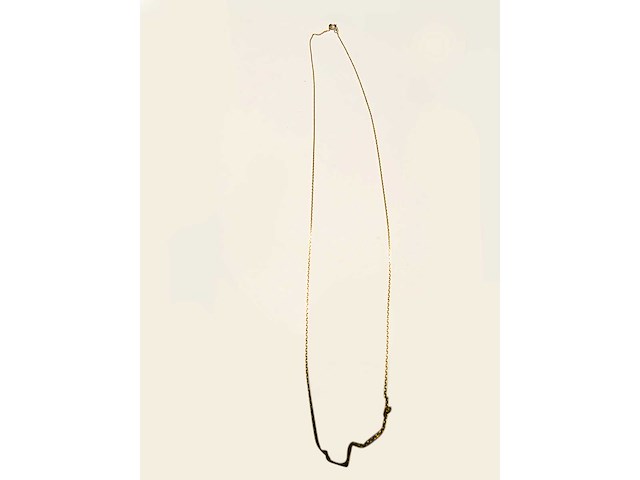 9kt geelgouden diamant gesneden ketting - afbeelding 7 van  8