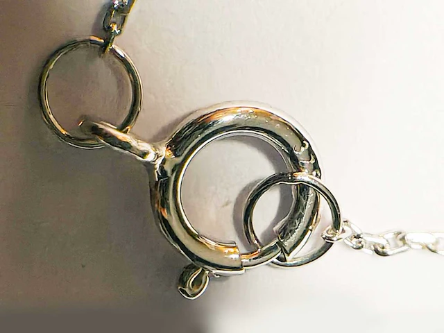 9kt geelgouden diamanten ketting - afbeelding 3 van  8