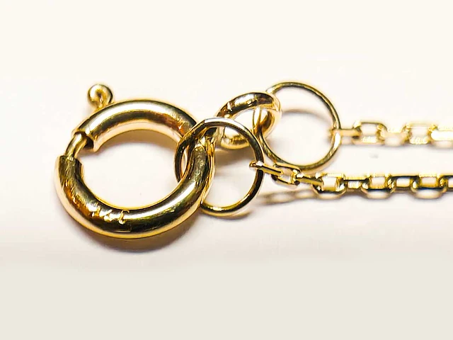 9kt geelgouden diamanten ketting - afbeelding 4 van  8