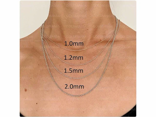 9kt geelgouden diamanten ketting - afbeelding 7 van  8