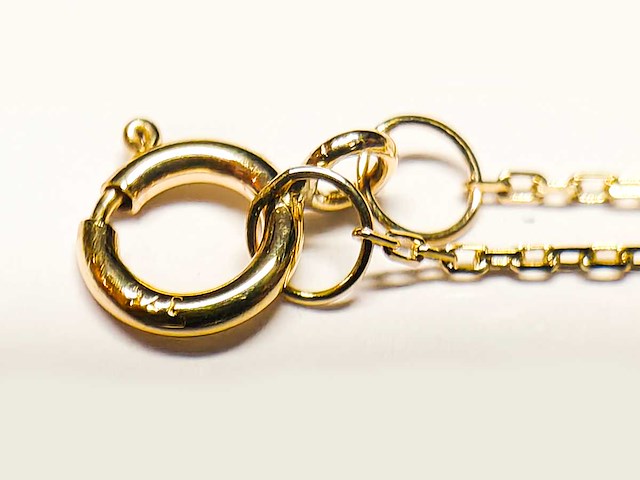 9kt geelgouden diamanten ketting - afbeelding 6 van  8