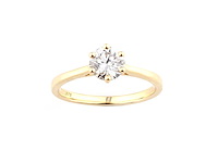 9kt geelgouden ring met 1cts lab gekweekte diamant - afbeelding 1 van  8