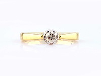 9kt geelgouden ring met natuurlijke diamant - afbeelding 5 van  5