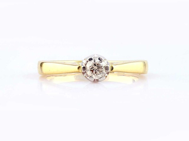 9kt geelgouden ring met natuurlijke diamant - afbeelding 5 van  5