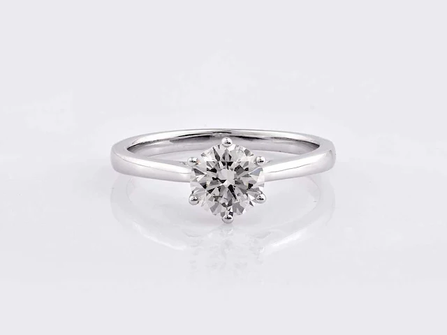 9kt white gold ring with 1cts lab grown diamond( size -eu-53) - afbeelding 2 van  7
