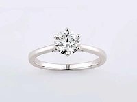 9kt white gold ring with 1cts lab grown diamond( size -eu-54) - afbeelding 1 van  7