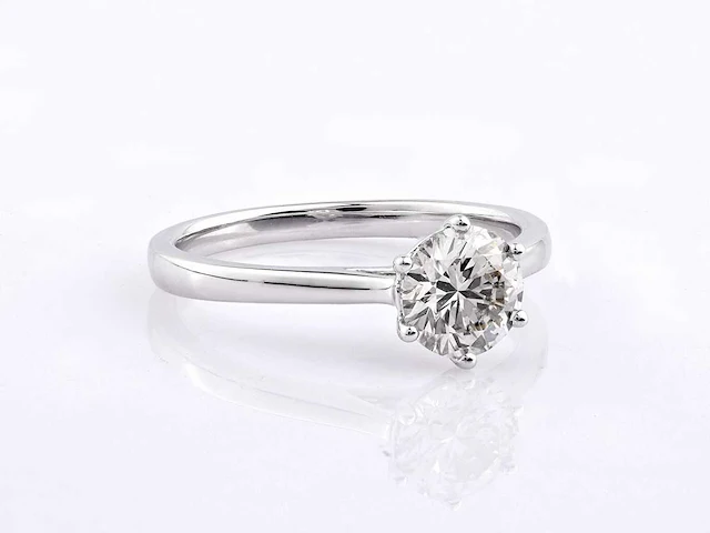 9kt white gold ring with 1cts lab grown diamond( size -eu-54) - afbeelding 5 van  7