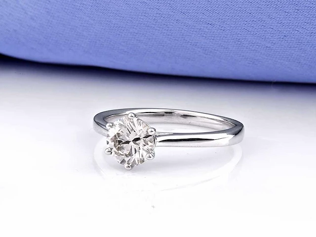 9kt white gold ring with 1cts lab grown diamond( size -eu-54) - afbeelding 6 van  7
