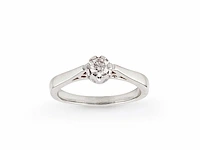 9kt white gold ring with natural diamond - afbeelding 1 van  5