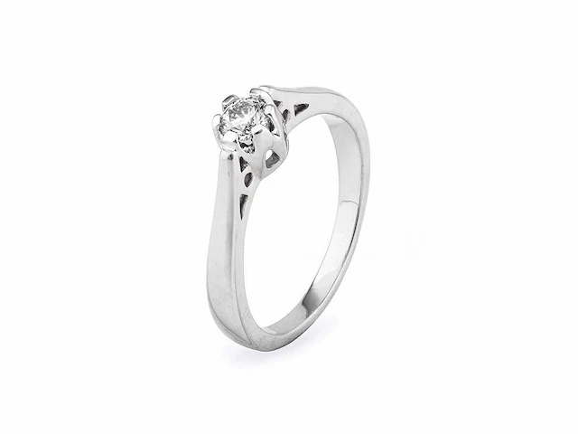 9kt white gold ring with natural diamond - afbeelding 2 van  5