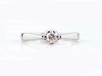 9kt white gold ring with natural diamond - afbeelding 4 van  5