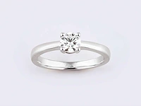 9kt white gold ring with natural diamond - afbeelding 1 van  7