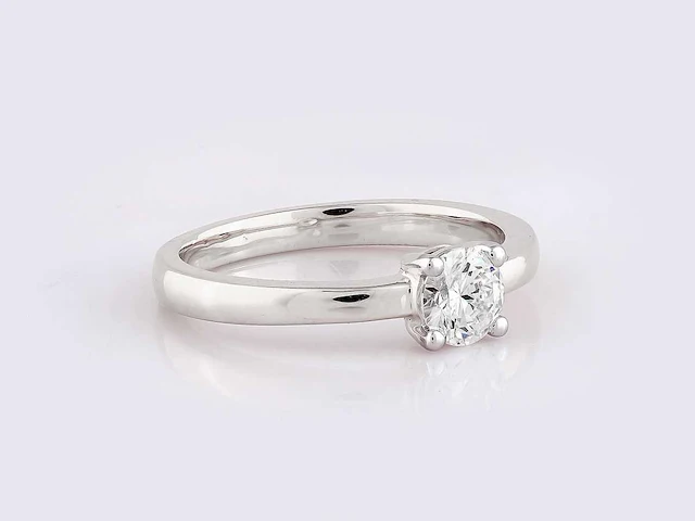 9kt white gold ring with natural diamond - afbeelding 6 van  7