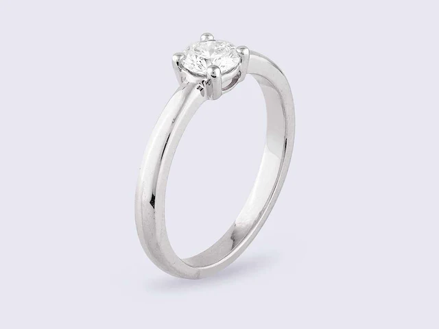 9kt white gold ring with natural diamond - afbeelding 3 van  7