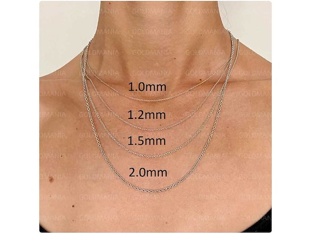 9kt witgoud diamant gesneden ketting - afbeelding 6 van  12