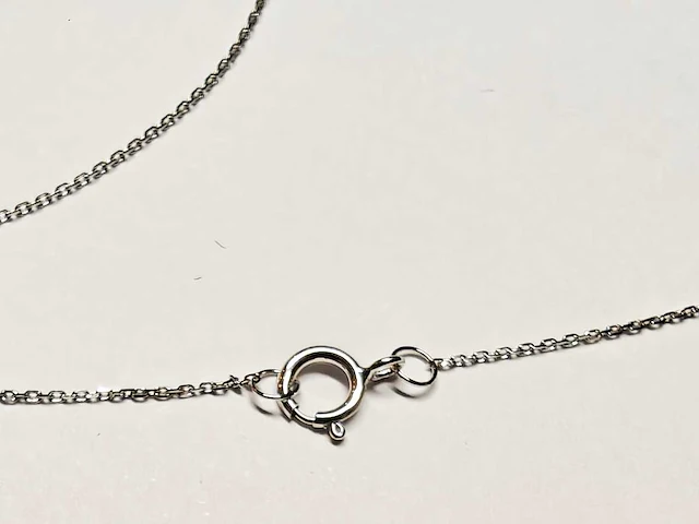 9kt witgouden diamanten geslepen ketting - afbeelding 2 van  12