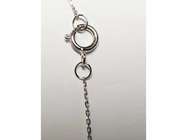 9kt witgouden diamanten geslepen ketting - afbeelding 4 van  12