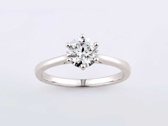 9kt witgouden ring met 1cts lab gekweekte diamant - afbeelding 1 van  7