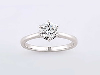 9kt witgouden ring met 1cts laboratoriumgekweekte diamant - afbeelding 1 van  7