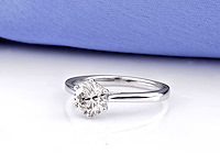 9kt witgouden ring met 1cts laboratoriumgekweekte diamant - afbeelding 6 van  7