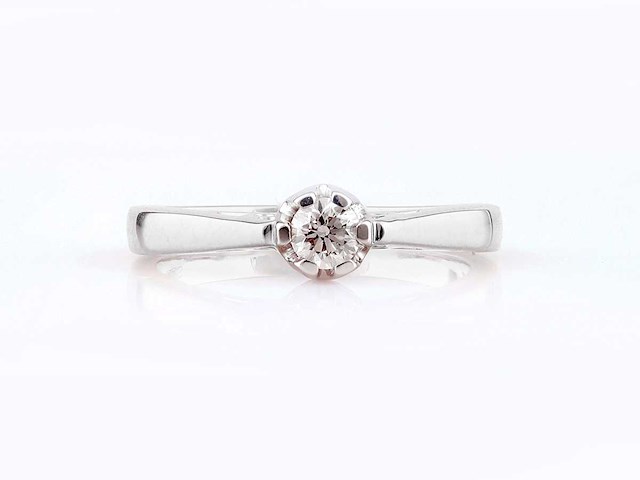 9kt witgouden ring met natuurlijke diamant - afbeelding 5 van  5