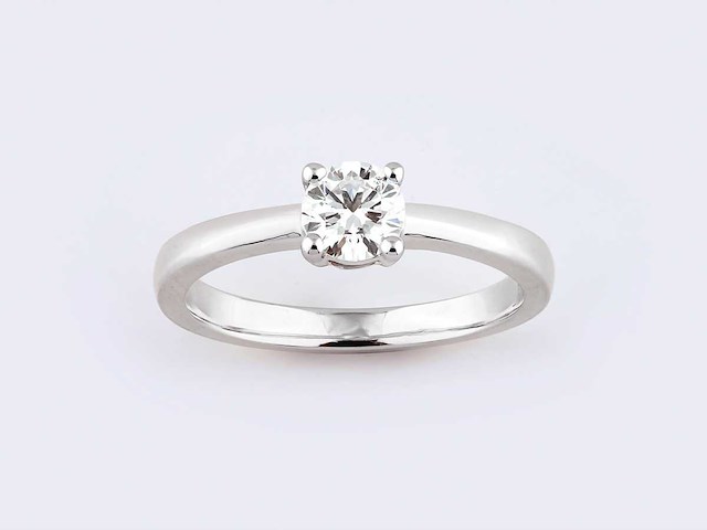 9kt witgouden ring met natuurlijke diamant - afbeelding 1 van  7