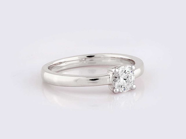 9kt witgouden ring met natuurlijke diamant - afbeelding 2 van  7