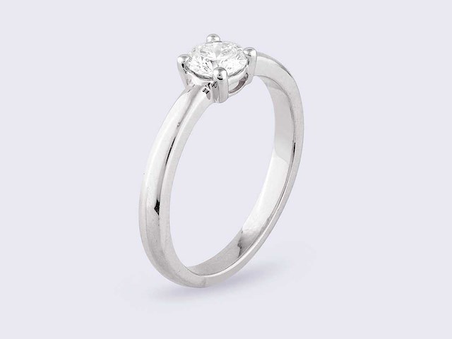 9kt witgouden ring met natuurlijke diamant - afbeelding 3 van  7