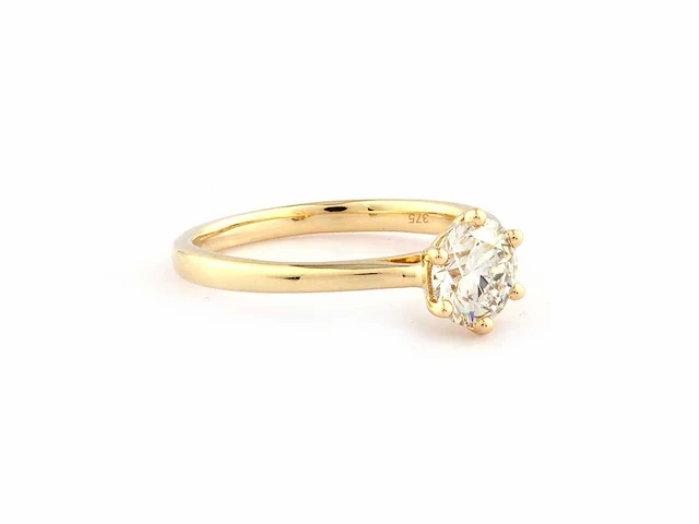 9kt yellow gold ring with 1cts lab grown diamond( size -eu-54) - afbeelding 3 van  8
