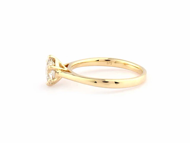 9kt yellow gold ring with 1cts lab grown diamond( size -eu-54) - afbeelding 5 van  8