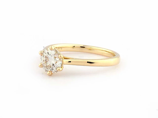 9kt yellow gold ring with 1cts lab grown diamond( size -eu-54) - afbeelding 6 van  8