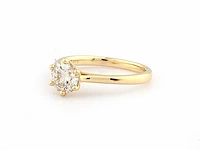 9kt yellow gold ring with 1cts lab grown diamond( size -eu-54) - afbeelding 6 van  8