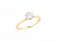 9kt yellow gold ring with 1cts lab grown diamond( size -eu-54) - afbeelding 7 van  8