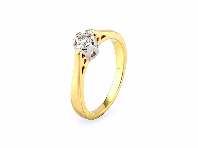 9kt yellow gold ring with natural diamond - afbeelding 2 van  5