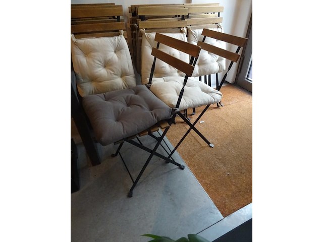 9x inklapbare terrastafel eurochair + 16x tuinstoel + parasol - afbeelding 3 van  15