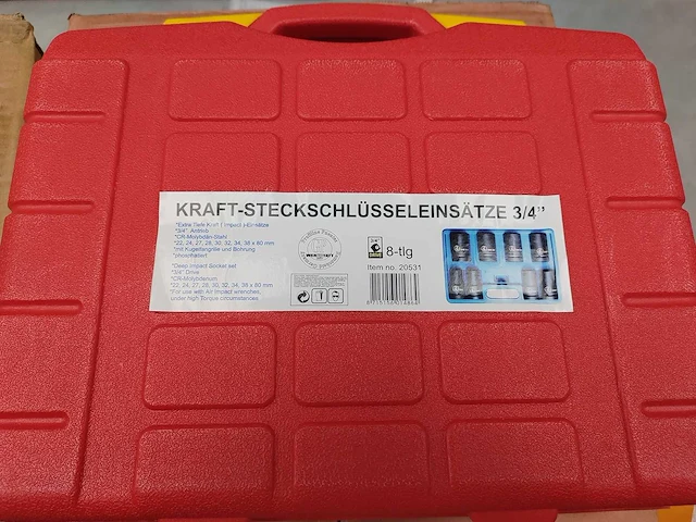 9x werkstatt germany - chroom molybdeen - krachtdoppenset 8 delig 3/4" - afbeelding 7 van  8