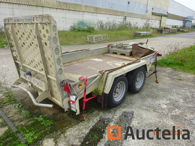 Aanhanger machinedrager, verkocht zonder inhoud, dubbele assen, williams, raamkozijnen sckd0000h0711058, 3500 kg, immat. qaef670, let op, geen documenten aan boord of aangifte van verlies. - afbeelding 4 van  8