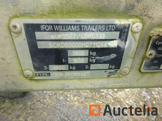 Aanhanger machinedrager, verkocht zonder inhoud, dubbele assen, williams, raamkozijnen sckd0000h0711058, 3500 kg, immat. qaef670, let op, geen documenten aan boord of aangifte van verlies. - afbeelding 7 van  8