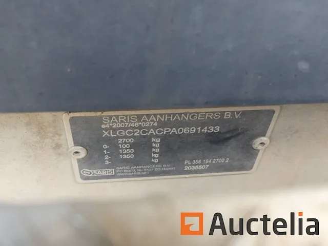 Aanhanger saris kf27 dubbel geremde as - afbeelding 16 van  16
