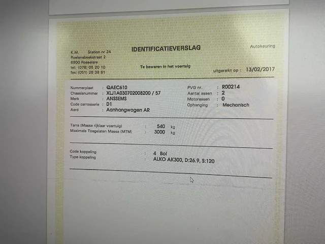 Aanhangwagen anssems psx2-3000 - afbeelding 7 van  16