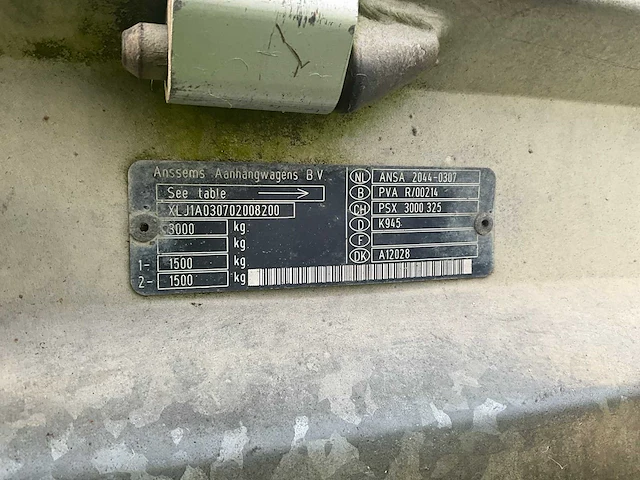 Aanhangwagen anssems psx2-3000 - afbeelding 14 van  16