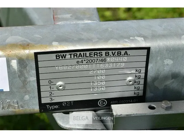 Aanhangwagen bw trailers dubbel as mtm 2700kg nuttig laadvermogen 832kg papieren oké - afbeelding 9 van  16