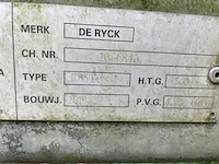 Aanhangwagen de ryck r35tr, 1e inscchr 20/9/13, chassisnr 20139140, kenteken i+ii,gelijkvormigheidsattest, keuring tot 09/10/22, mtm:3500kg, tarra: 818kg, met inhoud - afbeelding 3 van  4